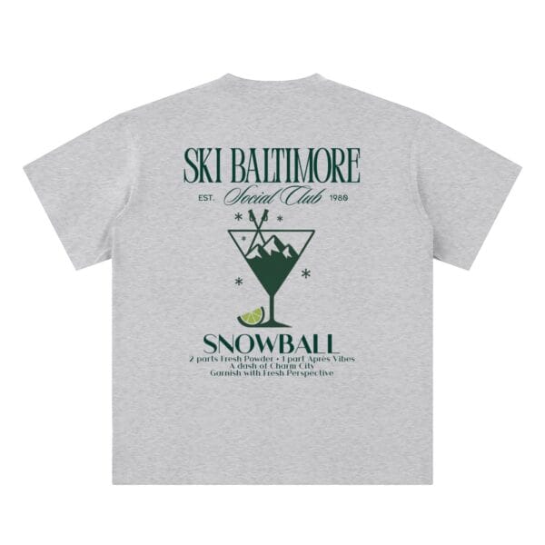 Snowball Tee in Apricot with the Snowflake logo on the chest