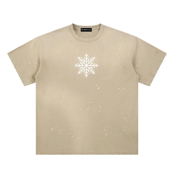 Ski Baltimore Splatter Tee with sun-fade wash, paint splatter, and signature snowflake logo