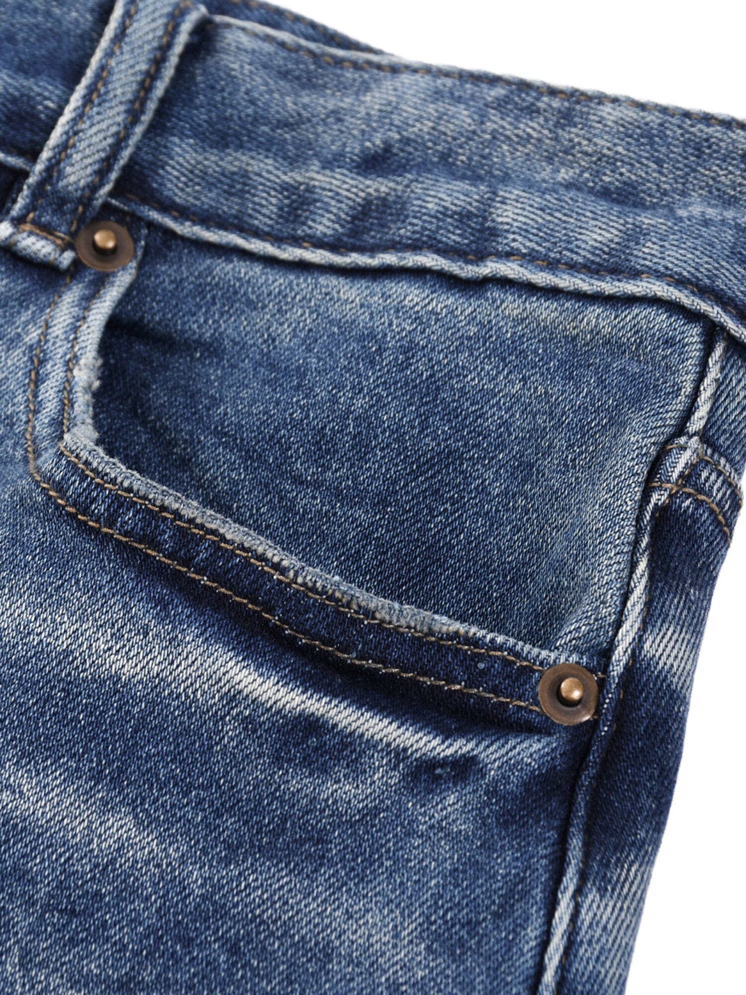 Detail view of Denim 01 bottoms in blue
