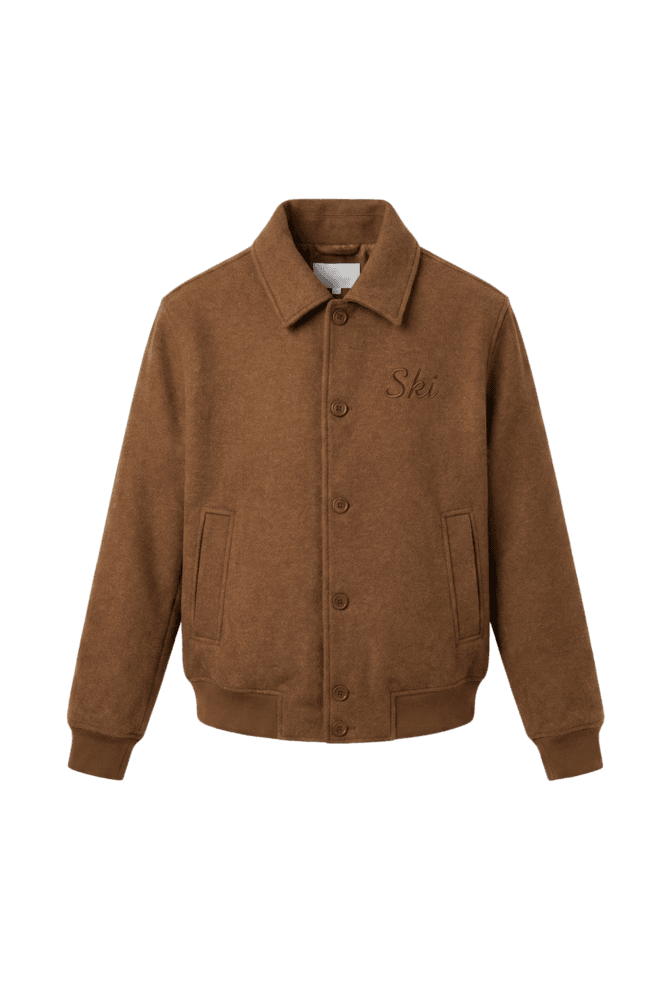 Summit Field Jacket in Mocha, front view showing the structured field silhouette and pocket detailing