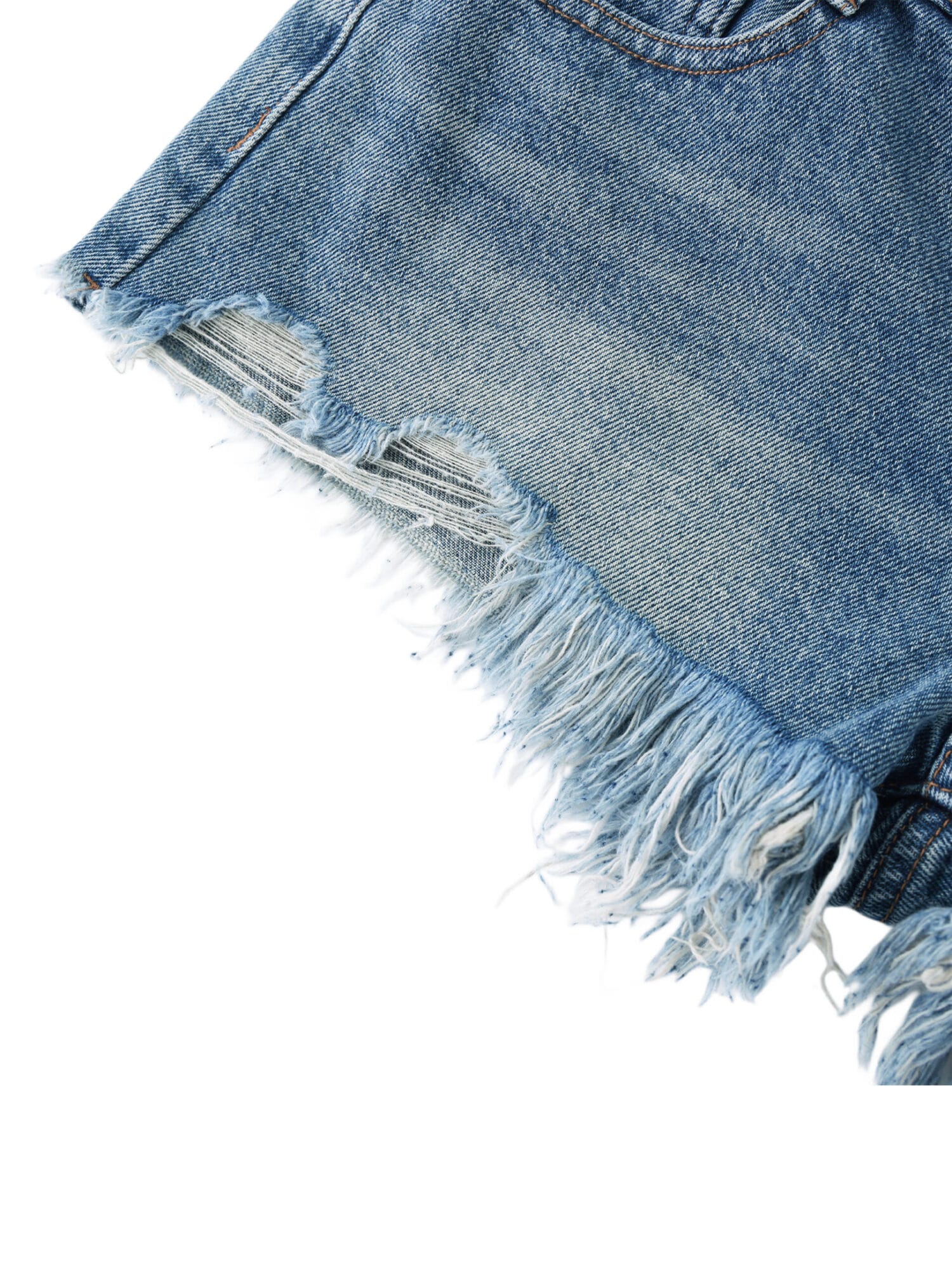 Detail of the discreet Ski Baltimore snowflake logo on the blue Concourse Denim Short